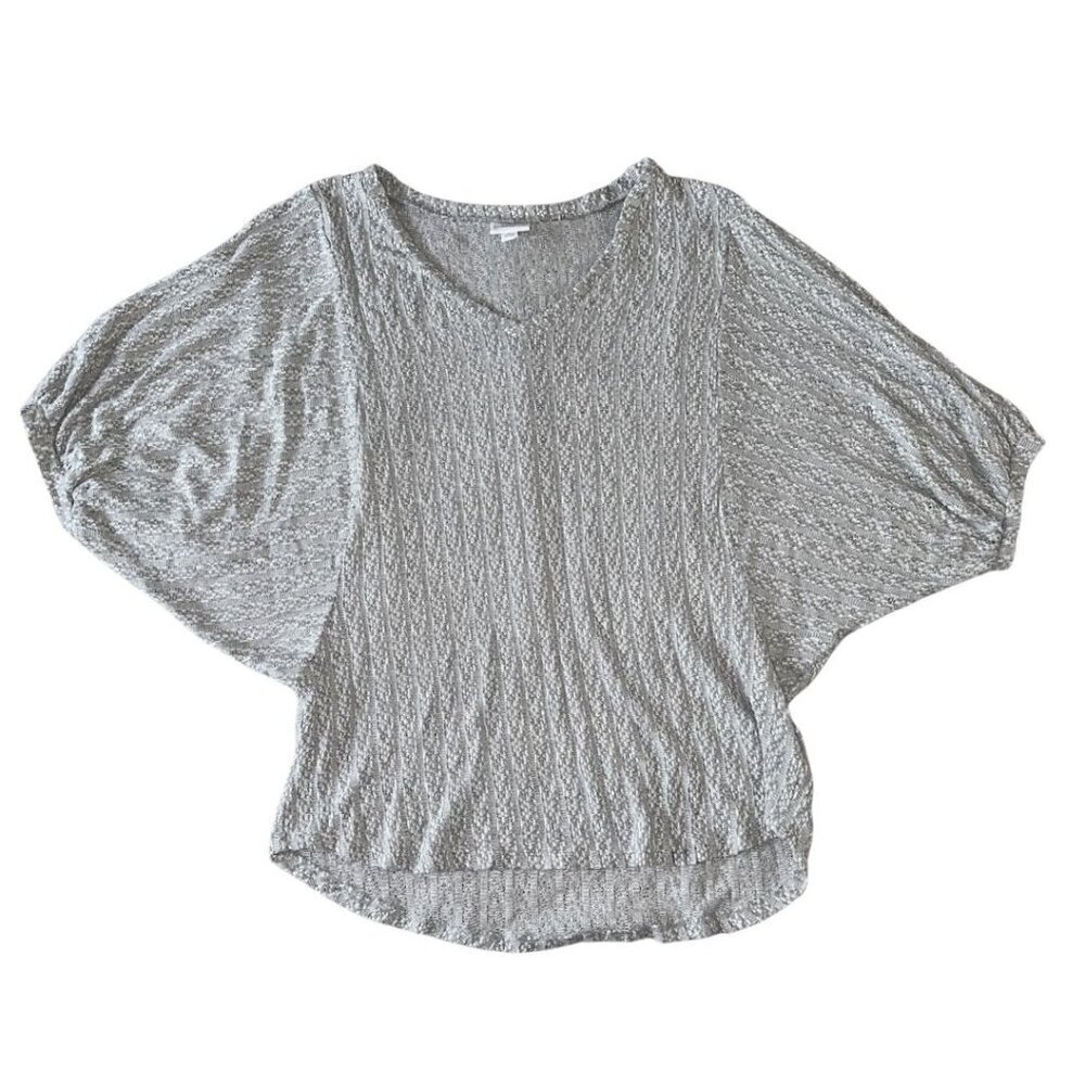 Gray Knit Batwing Women's Top